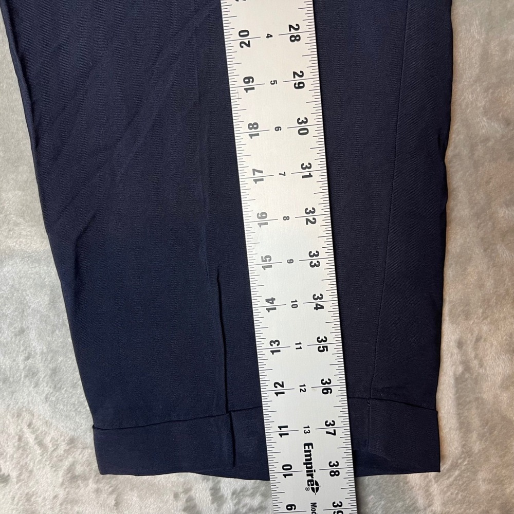 LOFT Navy‎ Blue Wide Leg Pleated Pants XL Elastic Waist NWT - Picture 3 of 6